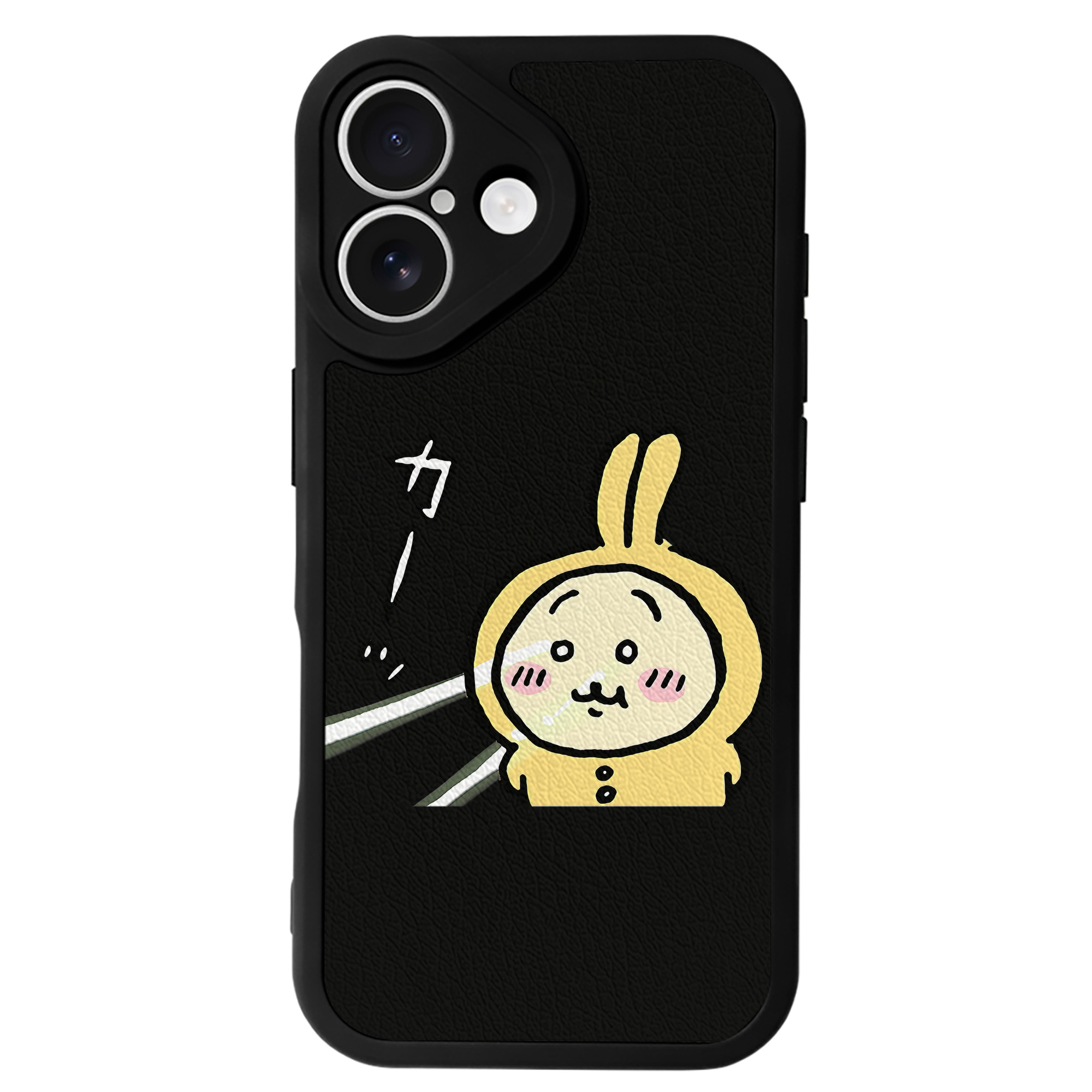 （画像用） ちいかわ うさぎ Chii-kawa usagi 【iPhone 16シリーズ対応】シリコンスマホケース（レザー調） 材質：シリコン